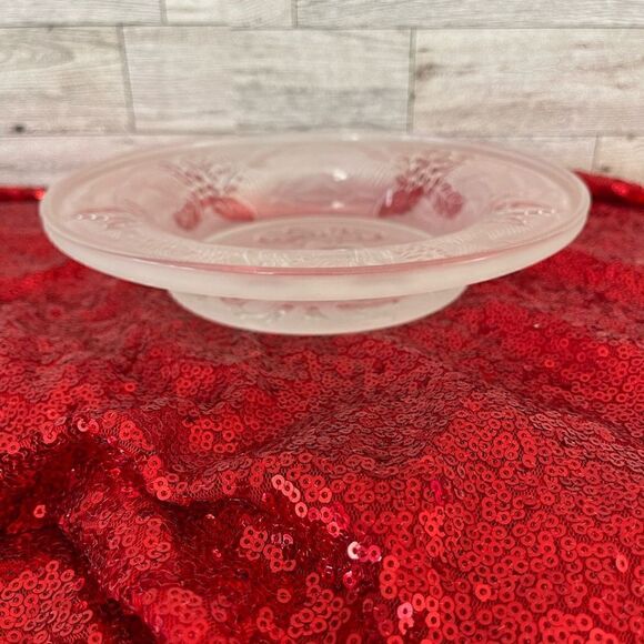 Bells and Holly Frosted Glass Bowl - Picture 3 of 6